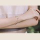 Leaf Pattern Cat Eye Support Cuff Bangle
