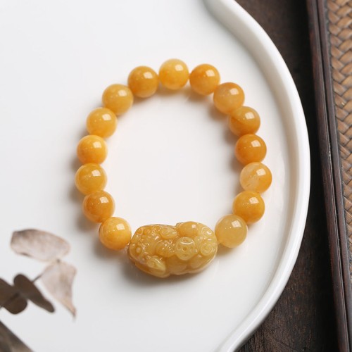 Golden Silk Jade Pixiu Wealth Bracelet Golden Silk Jade Pixiu Wealth Bracelet