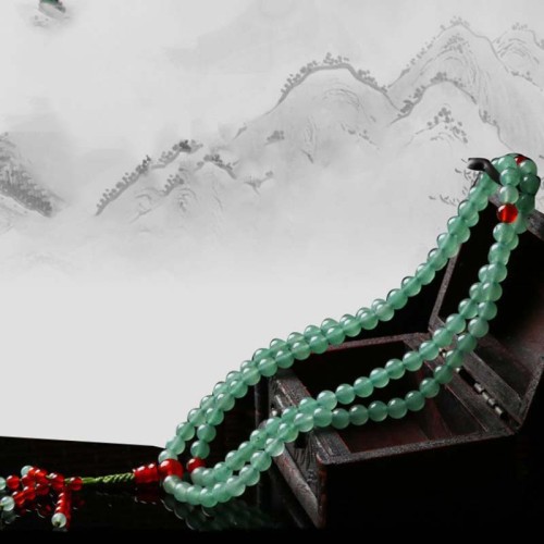 Green Aventurine Red Agate Luck Mala Bracelet Green Aventurine Red Agate Luck Mala Bracelet
