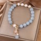 Aquamarine Pearl Money Bag Charm Bracelet Aquamarine Pearl Money Bag Charm Bracelet