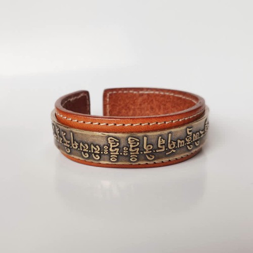 Om Mani Padme Hum Dragon Phoenix Copper Leather Cuff Bracelet Om Mani Padme Hum Dragon Phoenix Copper Leather Cuff Bracelet