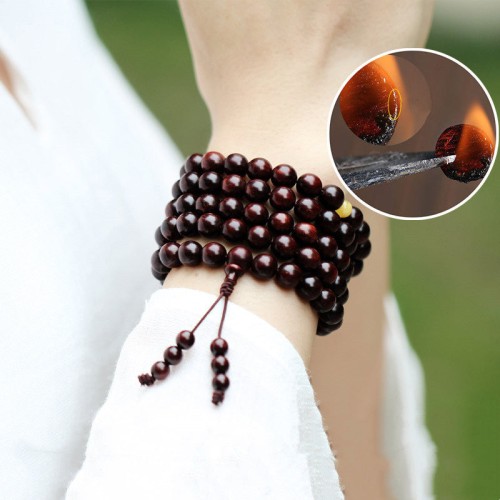 108 Mala Beads Small Leaf Red Sandalwood Amber Bracelet 108 Mala Beads Small Leaf Red Sandalwood Amber Bracelet