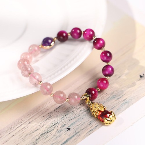 Strawberry Quartz PiXiu Love Bracelet