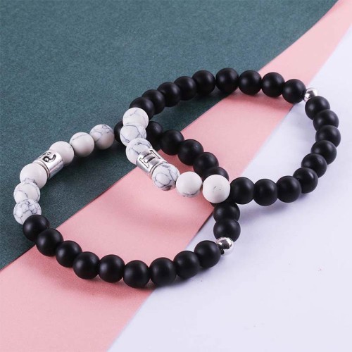 Zodiac Frosted Stone White Turquoise Bracelet Zodiac Frosted Stone White Turquoise Bracelet