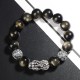 Sterling Silver Gold Sheen Obsidian PiXiu Bracelet