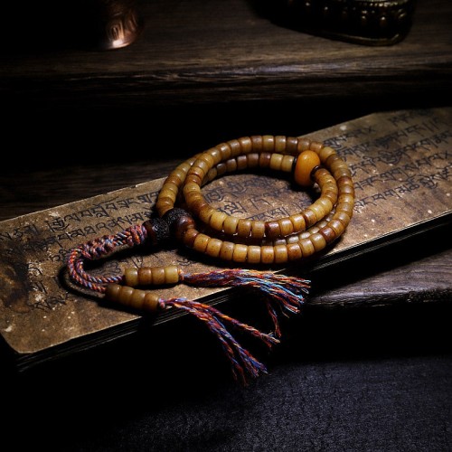 Tibet Yak Bone Amber Balance Bracelet Tibet Yak Bone Amber Balance Bracelet