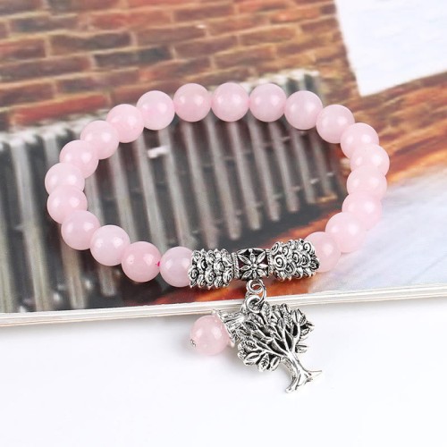 Natural Gemstone Tree of Life Lucky Charm Bracelet