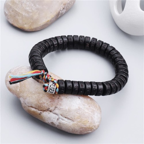 Tibetan Coconut Shell Om Mani Padme Hum Bracelet Tibetan Coconut Shell Om Mani Padme Hum Bracelet