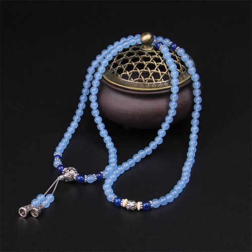 108 Beads Blue Crystal Healing Mala Bracelet 108 Beads Blue Crystal Healing Mala Bracelet