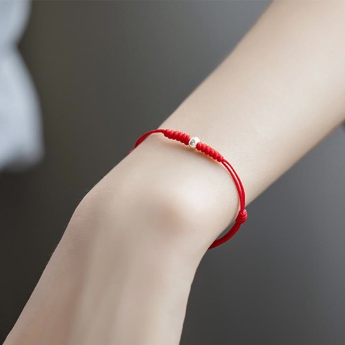 925 Silver Luck Bead Red String Braided Bracelet 925 Silver Luck Bead Red String Braided Bracelet
