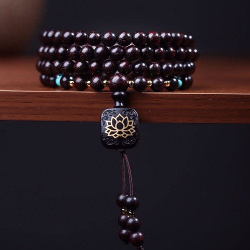 108 Mala Red Sandalwood Lotus Balance Bracelet 108 Mala Red Sandalwood Lotus Balance Bracelet