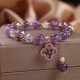Amethyst Crystal Four Leaf Clover Healing Bracelet Amethyst Crystal Four Leaf Clover Healing Bracelet