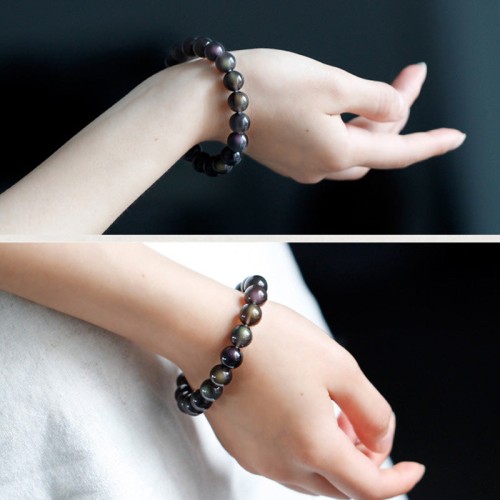 Natural Rainbow Obsidian Positive Bracelet Natural Rainbow Obsidian Positive Bracelet