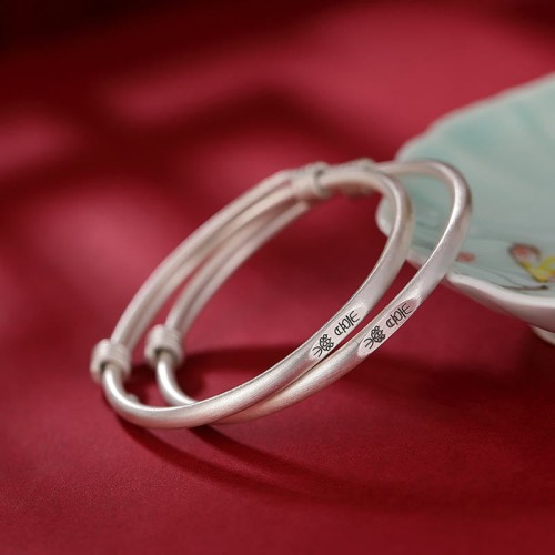 999 Silver Peace & Joy Kids Protection Bangle