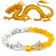 White Turquoise Lava Rock Dragon Blessing Bracelet White Turquoise Lava Rock Dragon Blessing Bracelet