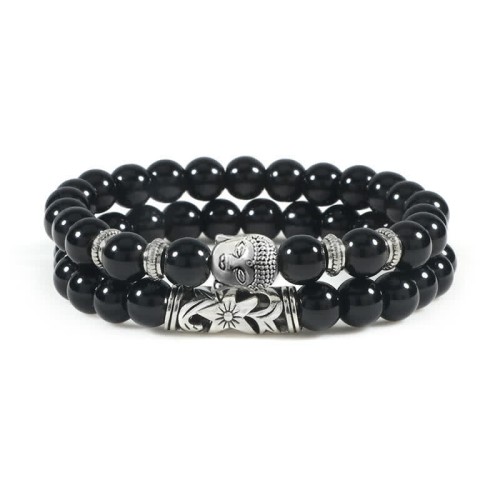 2Pcs Crystal Agate Buddha Protection Bracelet 2Pcs Crystal Agate Buddha Protection Bracelet