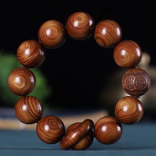 Zodiac Rosewood Sandalwood Copper Coin Calm Bracelet Zodiac Rosewood Sandalwood Copper Coin Calm Bracelet