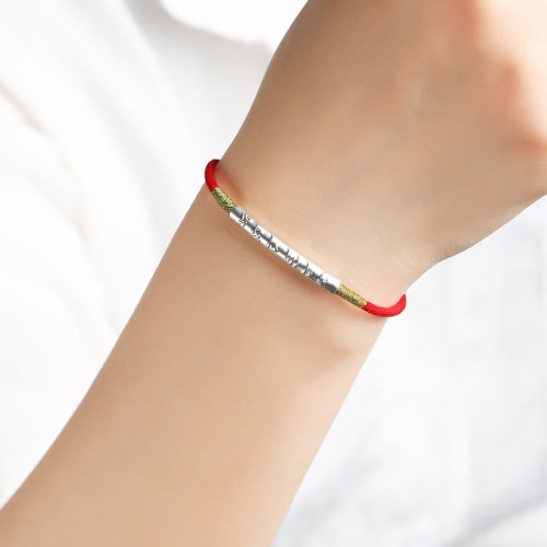 Tibetan Mani Mantra Lucky Red String Bracelet Tibetan Mani Mantra Lucky Red String Bracelet