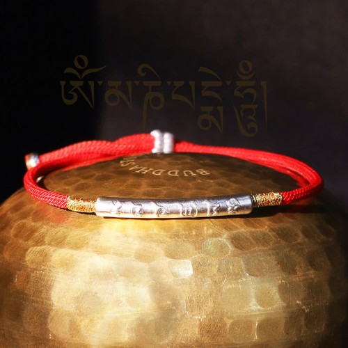 Tibetan Mani Mantra Lucky Red String Bracelet Tibetan Mani Mantra Lucky Red String Bracelet