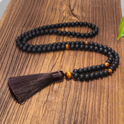 108 Beads Frosted Stone Tiger Eye Balance Necklace 108 Beads Frosted Stone Tiger Eye Balance Necklace