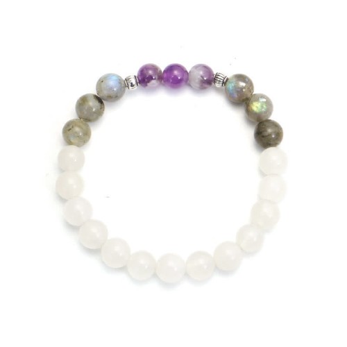 108 Beads White Agate Amethyst Protection Bracelet 108 Beads White Agate Amethyst Protection Bracelet
