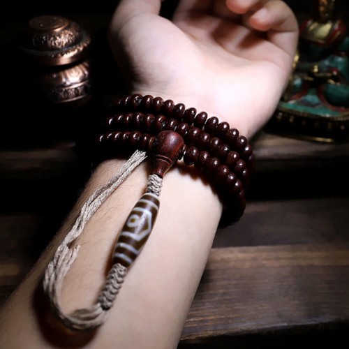 Tibetan Bodhi Seed Dzi Bead Copper Dorje Bracelet Tibetan Bodhi Seed Dzi Bead Copper Dorje Bracelet