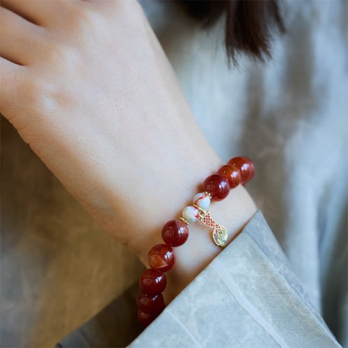 Red Agate Peace Talisman Confidence Bracelet Red Agate Peace Talisman Confidence Bracelet