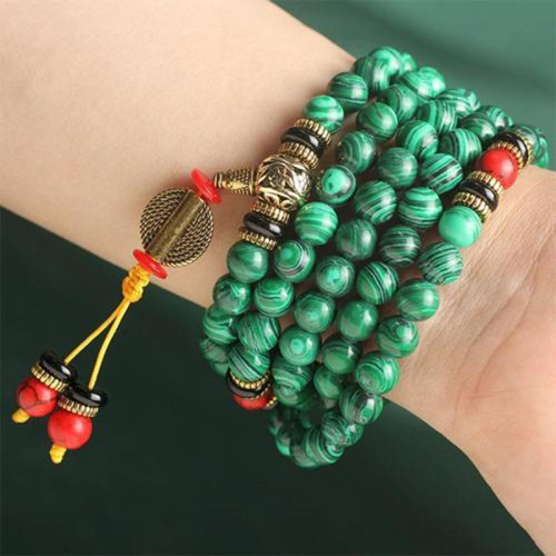 Tibetan 108 Mala Malachite Bracelet Necklace Tibetan 108 Mala Malachite Bracelet Necklace
