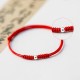 925 Silver Luck Bead Red String Braided Bracelet 925 Silver Luck Bead Red String Braided Bracelet