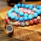 Tibetan Purple Miano Lotus Mala Bracelet