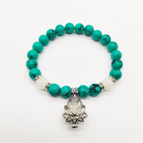 Turquoise Glowstone Lotus Protection Bracelet Turquoise Glowstone Lotus Protection Bracelet