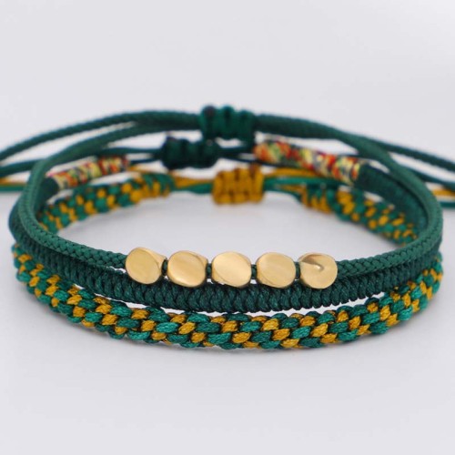 Tibetan Copper Beads Healing Luck Bracelet Set