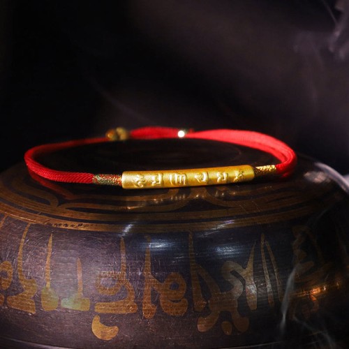 Tibetan Mani Mantra Lucky Red String Bracelet Tibetan Mani Mantra Lucky Red String Bracelet
