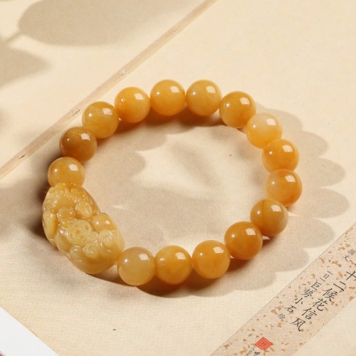 Golden Silk Jade Pixiu Wealth Bracelet Golden Silk Jade Pixiu Wealth Bracelet