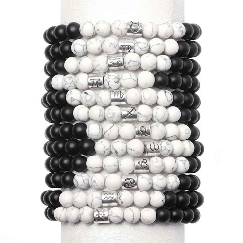 Zodiac Frosted Stone White Turquoise Bracelet Zodiac Frosted Stone White Turquoise Bracelet