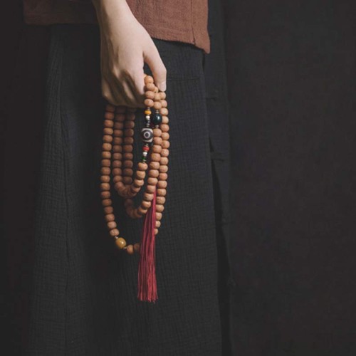 Bodhi Seed Dzi Bead Peace Tassel Bracelet Bodhi Seed Dzi Bead Peace Tassel Bracelet