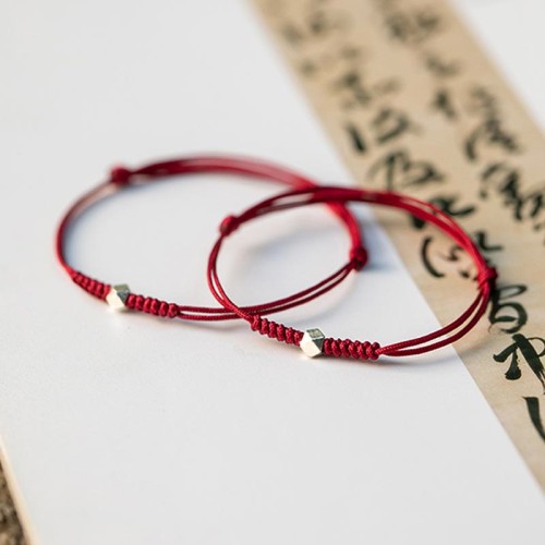 925 Silver Luck Bead Red String Braided Bracelet 925 Silver Luck Bead Red String Braided Bracelet