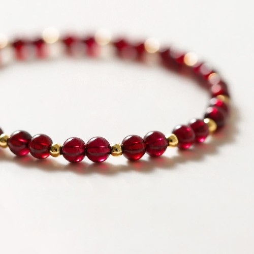 14K Gold Garnet Cinnabar Calm Bracelet 14K Gold Garnet Cinnabar Calm Bracelet