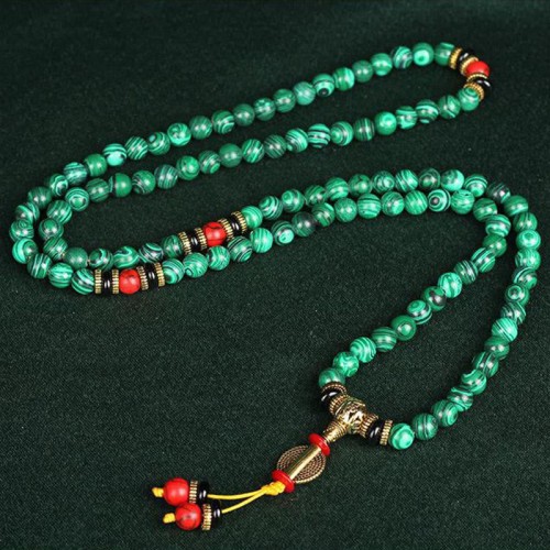 Tibetan 108 Mala Malachite Bracelet Necklace Tibetan 108 Mala Malachite Bracelet Necklace
