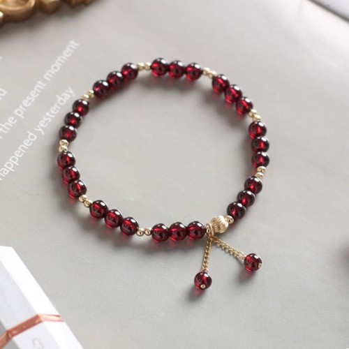 14K Gold Natural Garnet Calm Bracelet 14K Gold Natural Garnet Calm Bracelet
