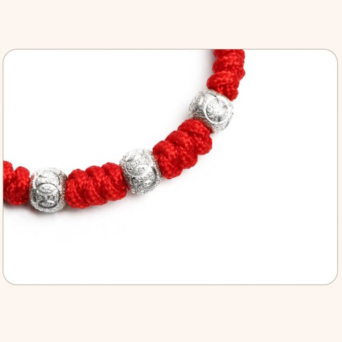925 Silver King Kong Knot Multicolored String Strength Bracelet