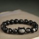 Gold & Silver Sheen Obsidian Lucky Cat Protection Bracelet Gold & Silver Sheen Obsidian Lucky Cat Protection Bracelet