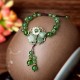 Green Jade Dangling Flower Luck Bracelet Green Jade Dangling Flower Luck Bracelet