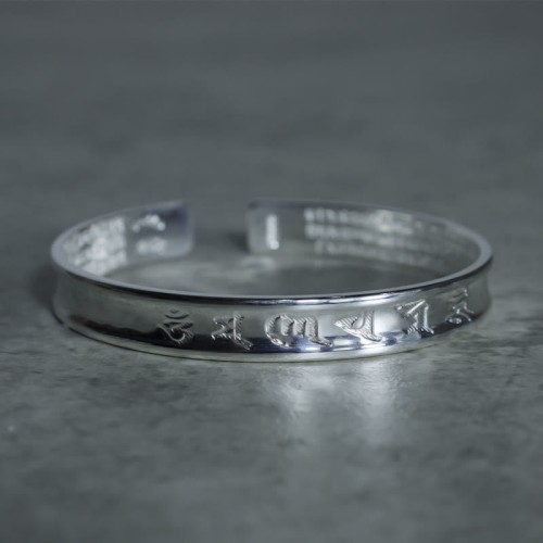 Tibetan Mantra White Copper Bracelet Tibetan Mantra White Copper Bracelet