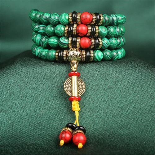 Tibetan 108 Mala Malachite Bracelet Necklace Tibetan 108 Mala Malachite Bracelet Necklace