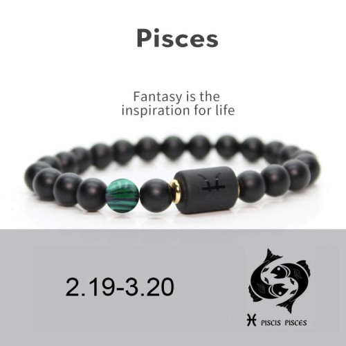 Zodiac Black Onyx Adjustable Bracelet Zodiac Black Onyx Adjustable Bracelet