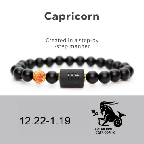 Zodiac Black Onyx Adjustable Bracelet Zodiac Black Onyx Adjustable Bracelet