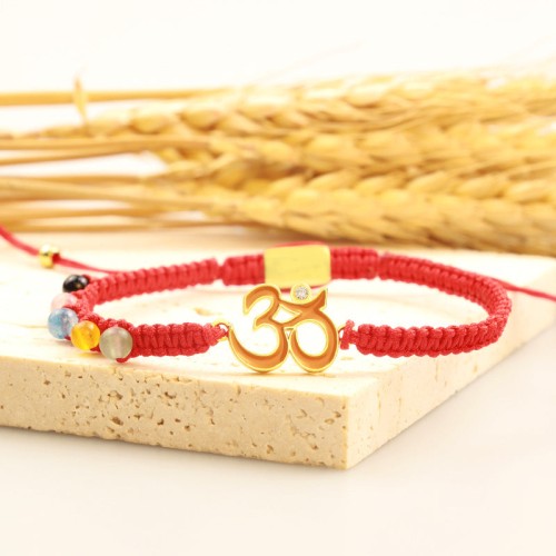 OM Mindfulness Red String Bracelet 