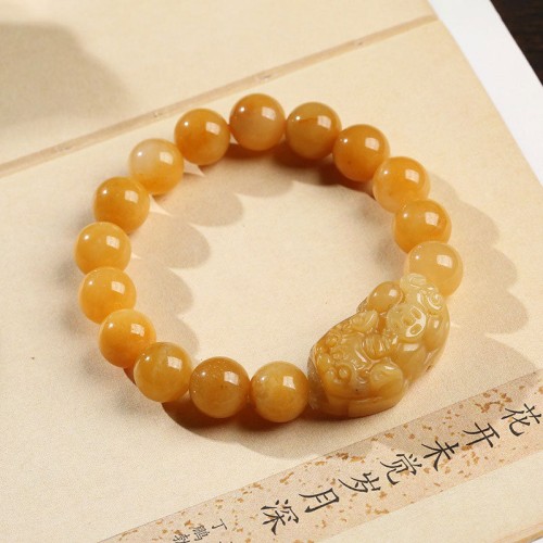 Golden Silk Jade Pixiu Wealth Bracelet Golden Silk Jade Pixiu Wealth Bracelet