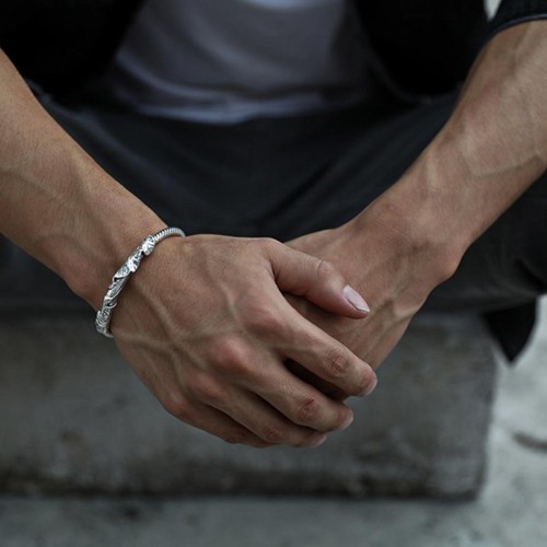 Tibetan Lotus White Copper Wealth Bracelet